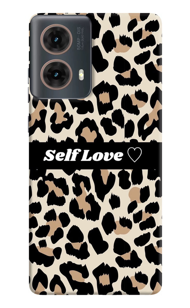 Leopard Print Self Love Motorola G85 Hard Case Back Cover by Casekaro