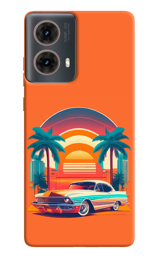 Palm Drive 80s Motorola G85 Hard Case Back Cover by Casekaro