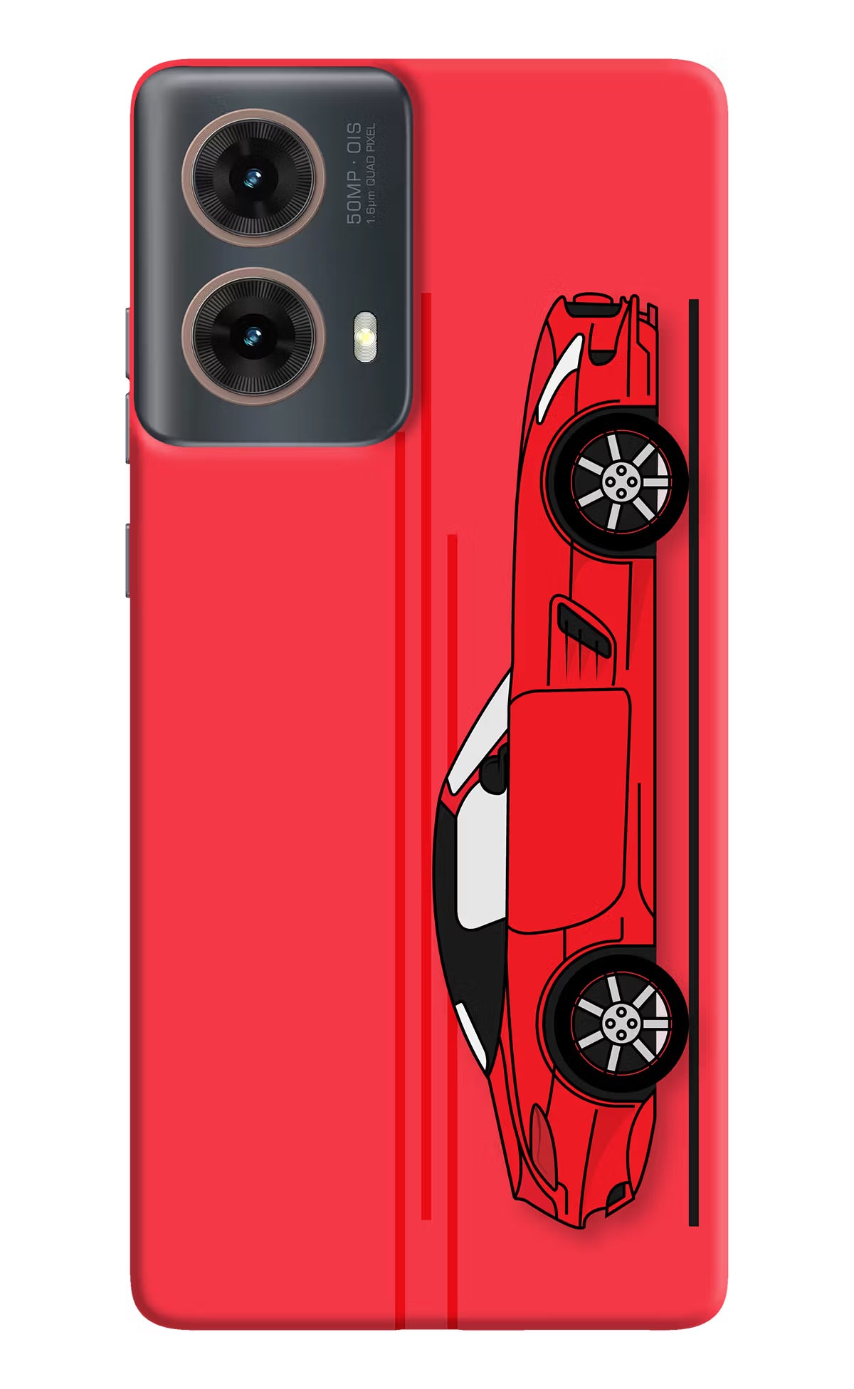 Red Velocity Motorola G85 Hard Case Back Cover by Casekaro