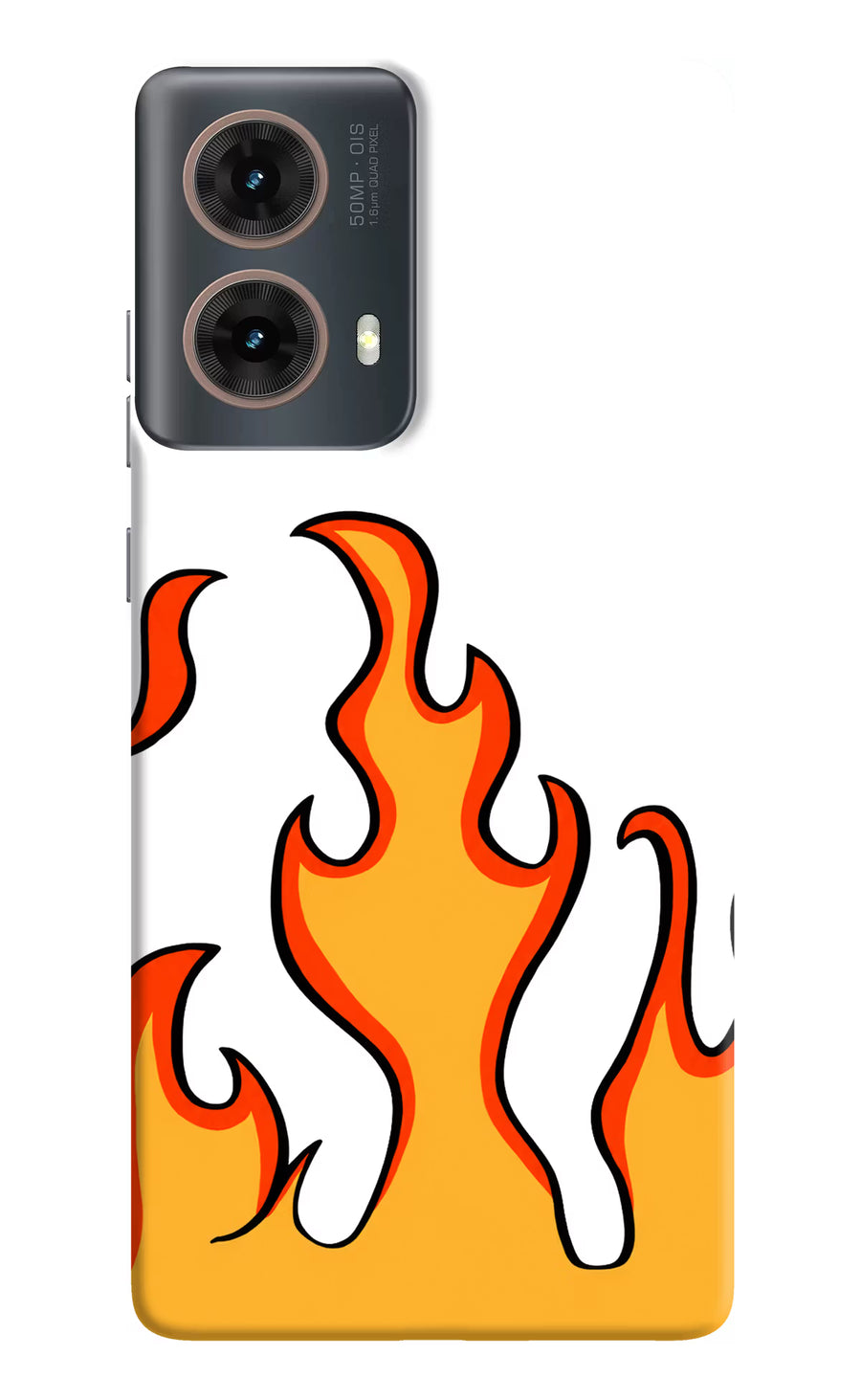 Fired Up – White Motorola G85 Back Cover, Hard case