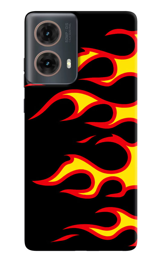 Side Sweep Flames Motorola G85 Hard Case Back Cover by Casekaro