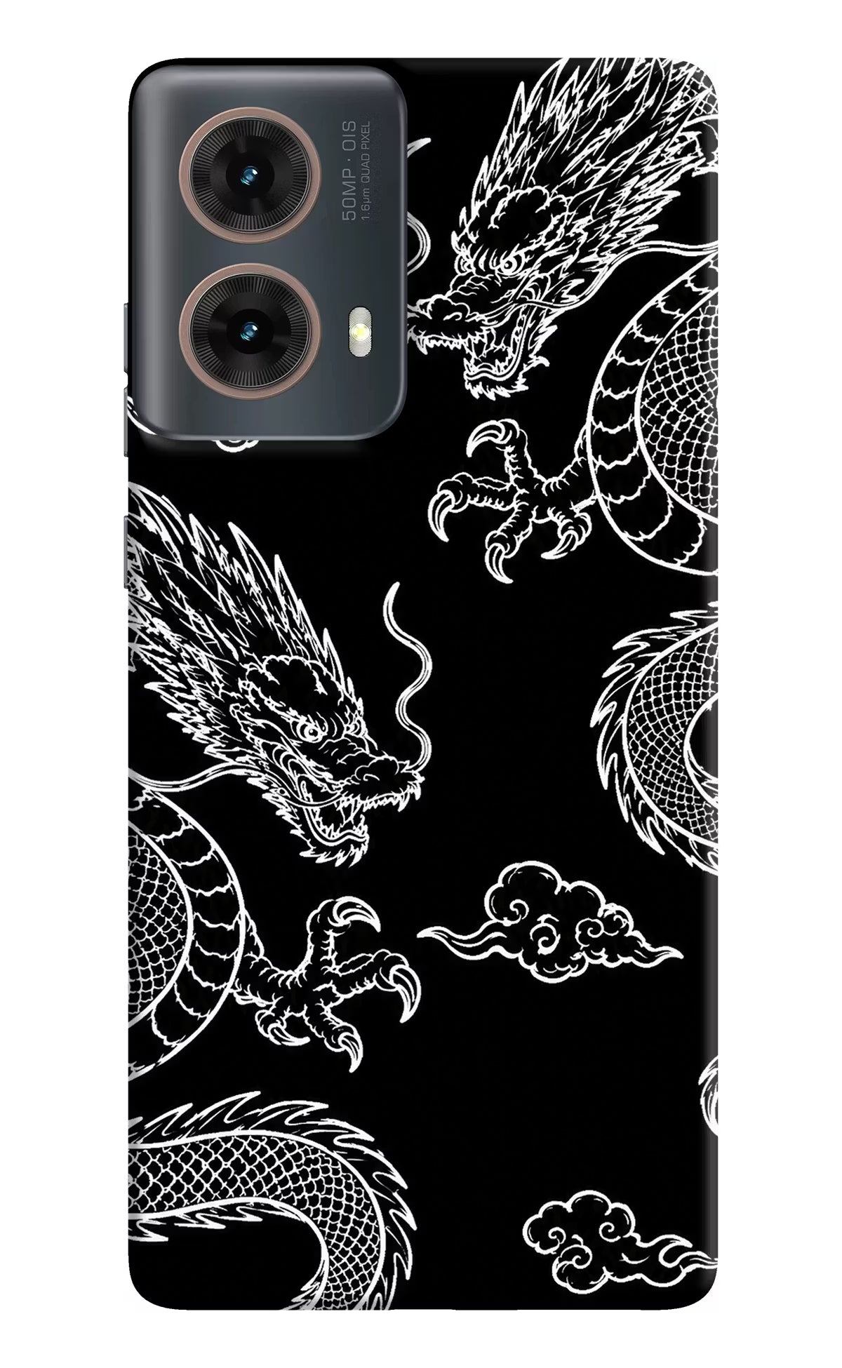 Twin Dragons Motorola G85 Hard Case Back Cover by Casekaro