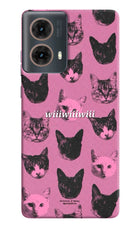 Pink Cats Motorola G85 Hard Case Back Cover by Casekaro