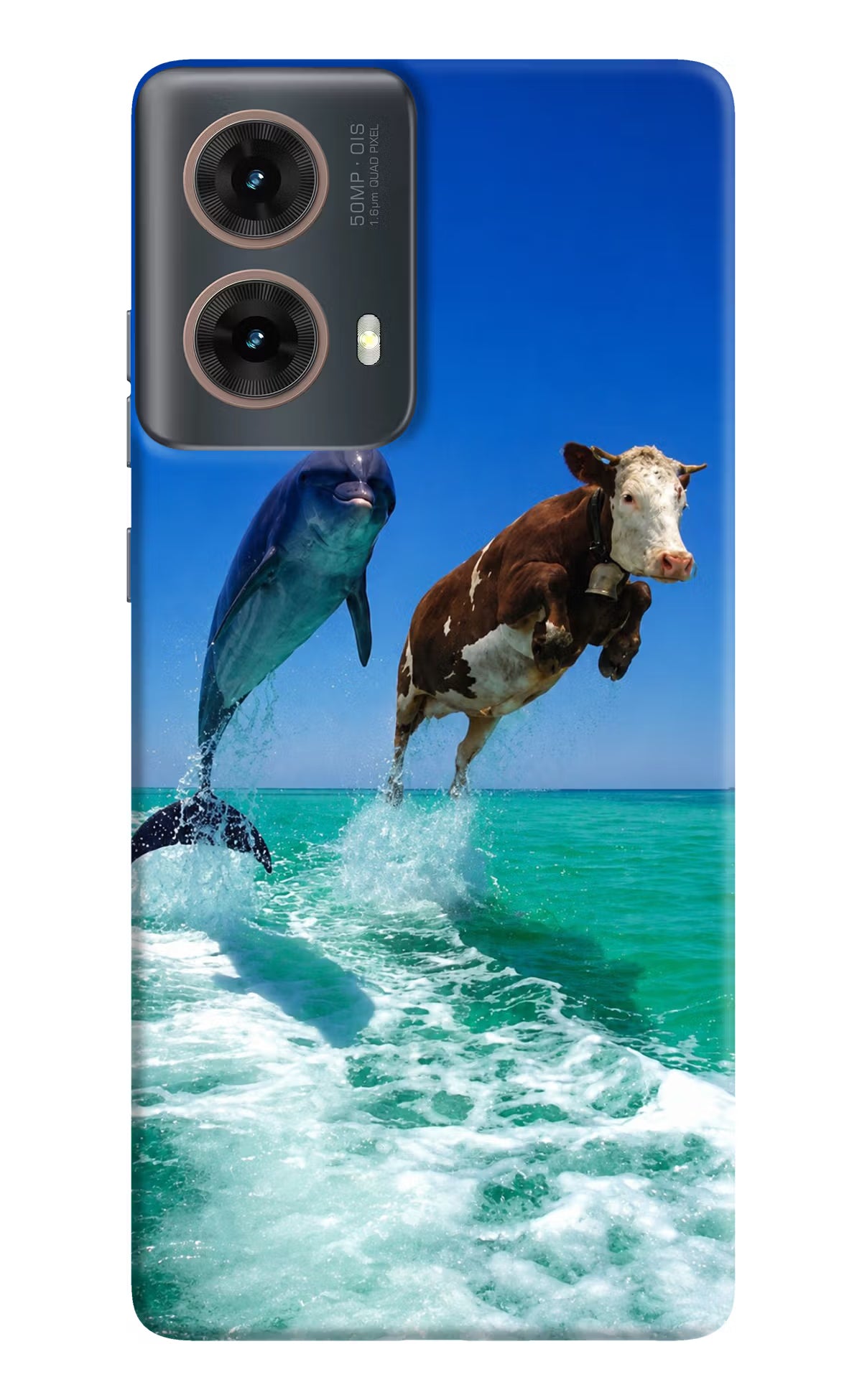 Dolphin vs Cow Motorola G85 Back Cover
