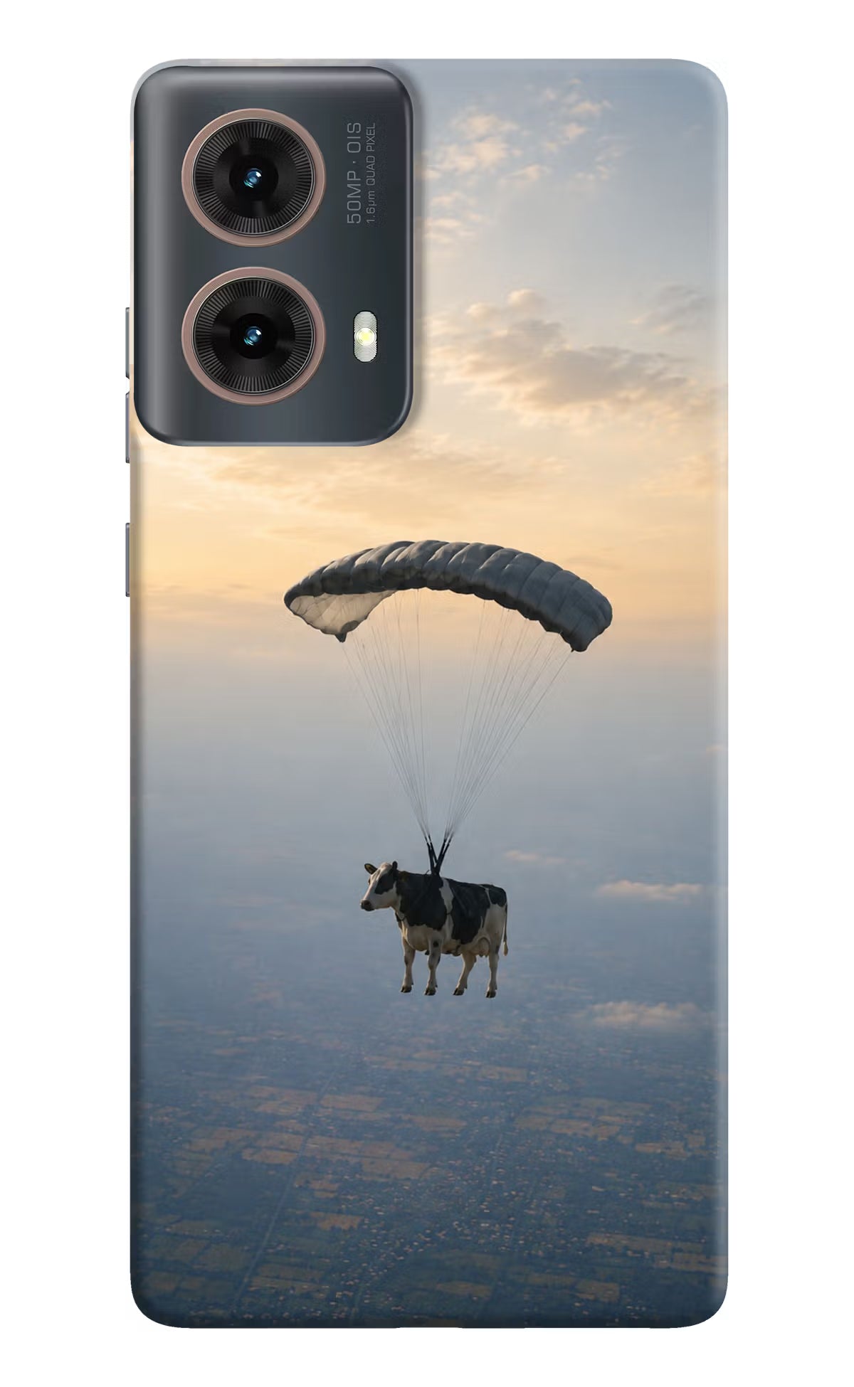 Skydiving Cow Motorola G85 Back Cover