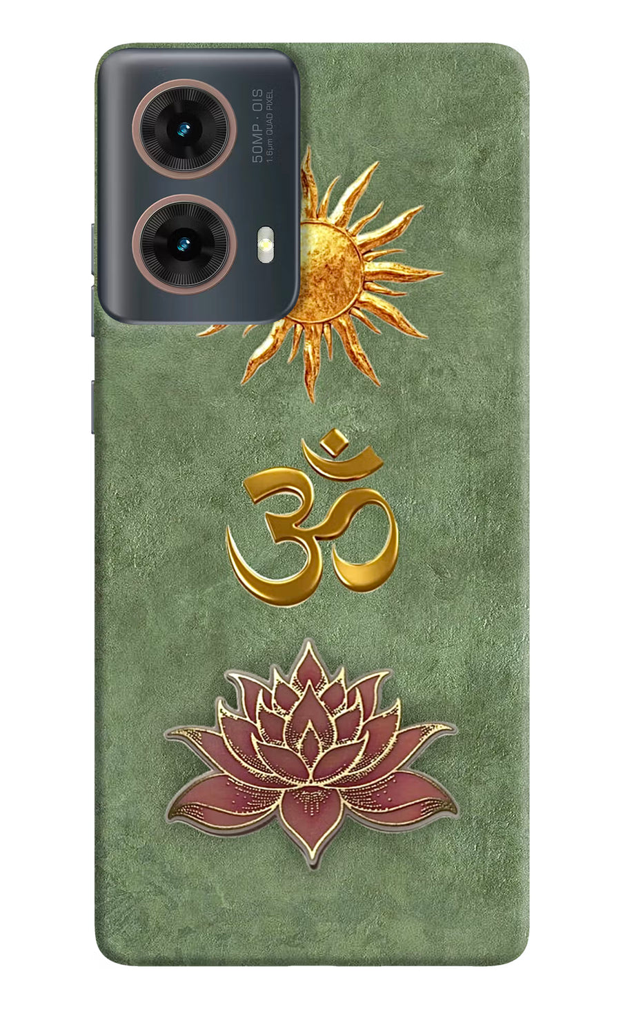 Om & Lotus Motorola G85 Back Cover, Hard case