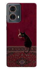 Midnight Cat Motorola G85 Hard Case Back Cover by Casekaro