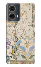 White Lily Motorola G85 Hard Case Back Cover by Casekaro