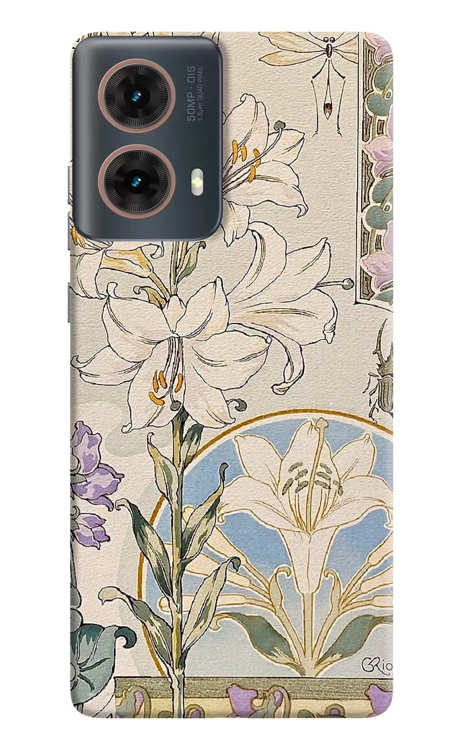 White Lily Motorola G85 Back Cover, Hard case
