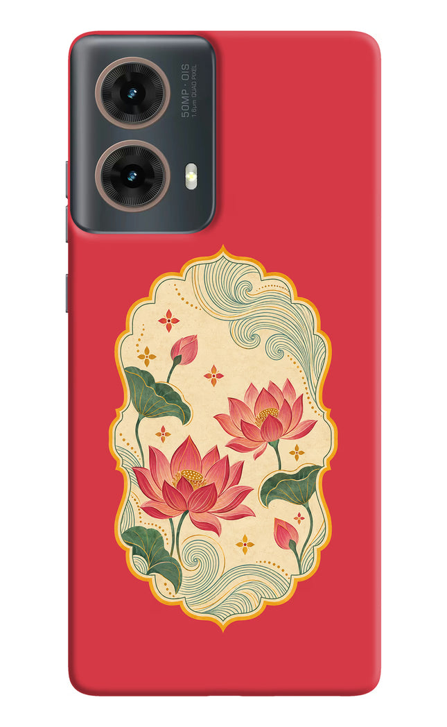 Pink Lotus Motorola G85 Hard Case Back Cover by Casekaro