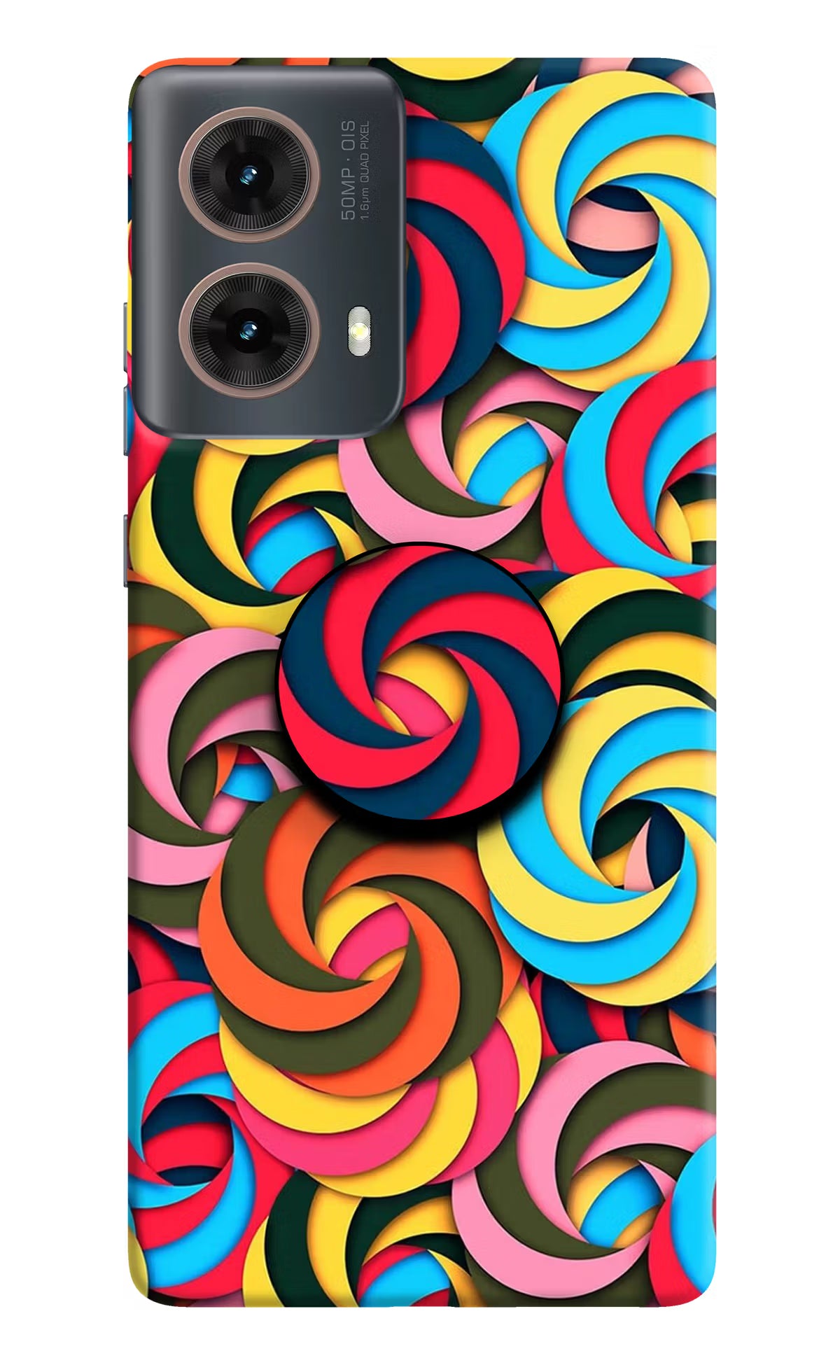 Spiral Pattern Motorola G85 Pop Case by Casekaro