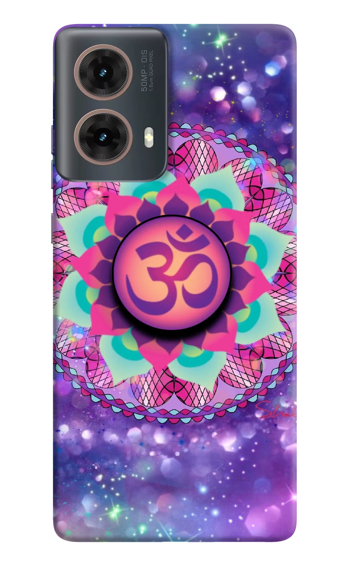 Om Purple Motorola G85 Pop Case by Casekaro