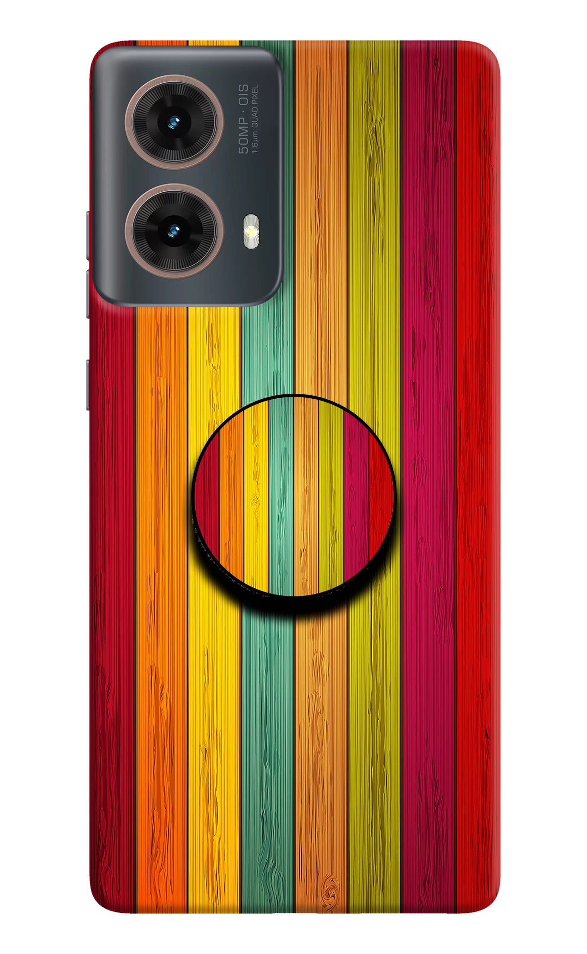 Multicolor Wooden Motorola G85 Pop Case