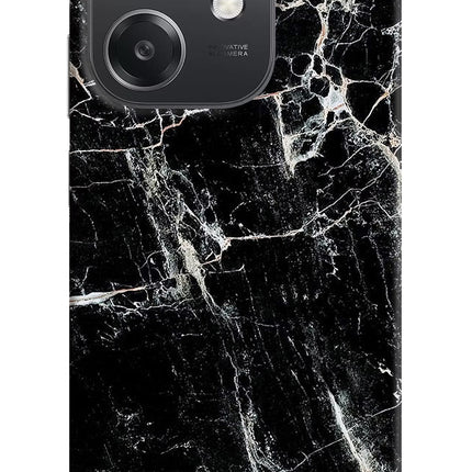 Black Marble Texture OPPO A3x Hard Case Back Cover by Casekaro