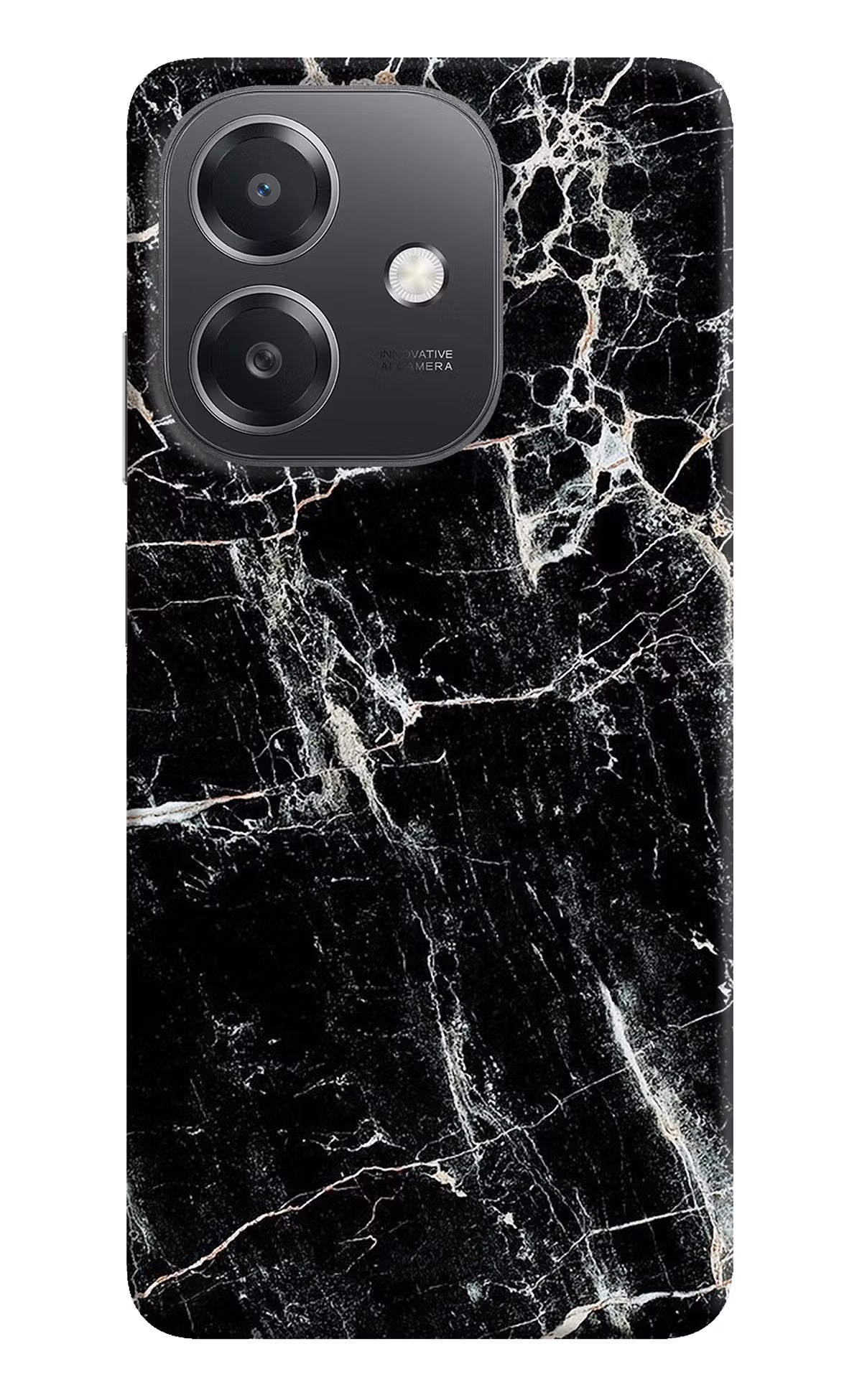 Black Marble Texture OPPO A3x Hard Case Back Cover by Casekaro
