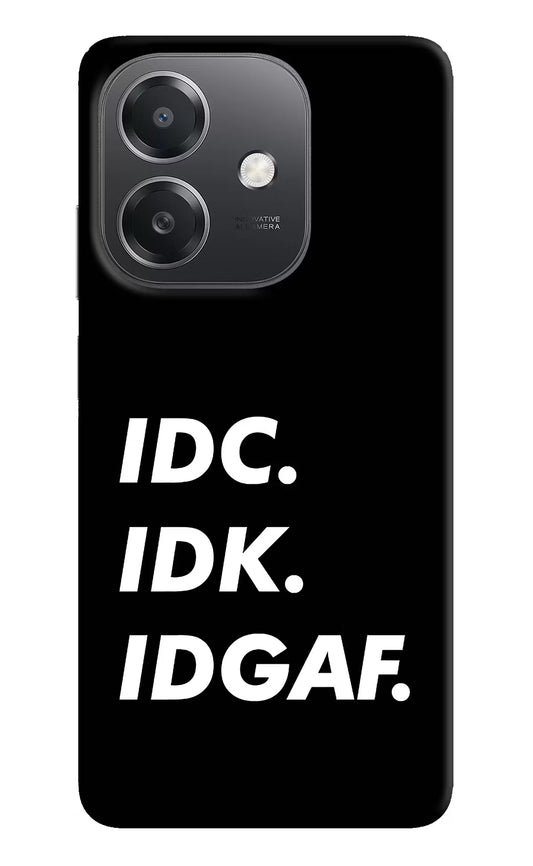 Idc Idk Idgaf OPPO A3x Hard Case Back Cover by Casekaro