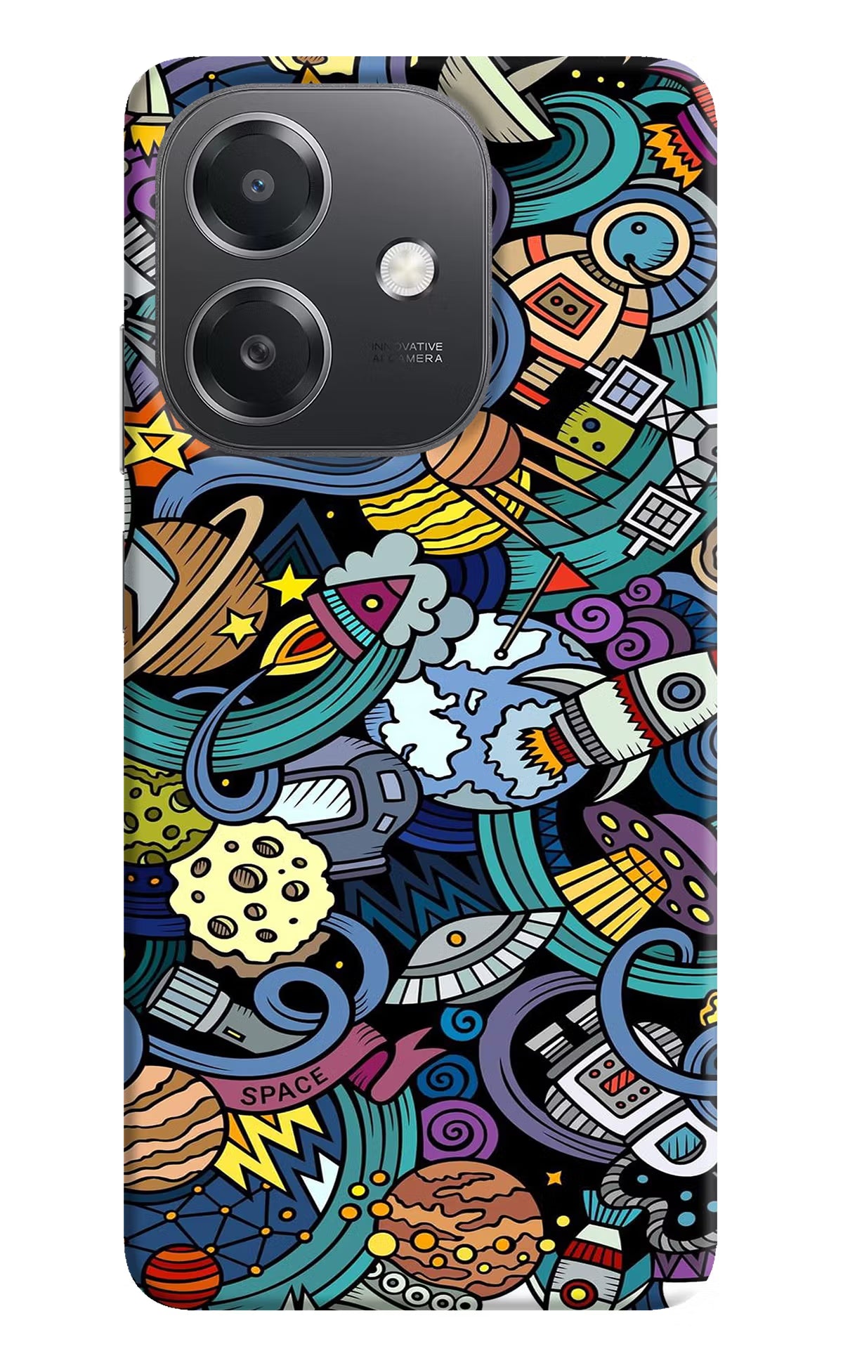 Space Abstract OPPO A3x Hard Case Back Cover by Casekaro