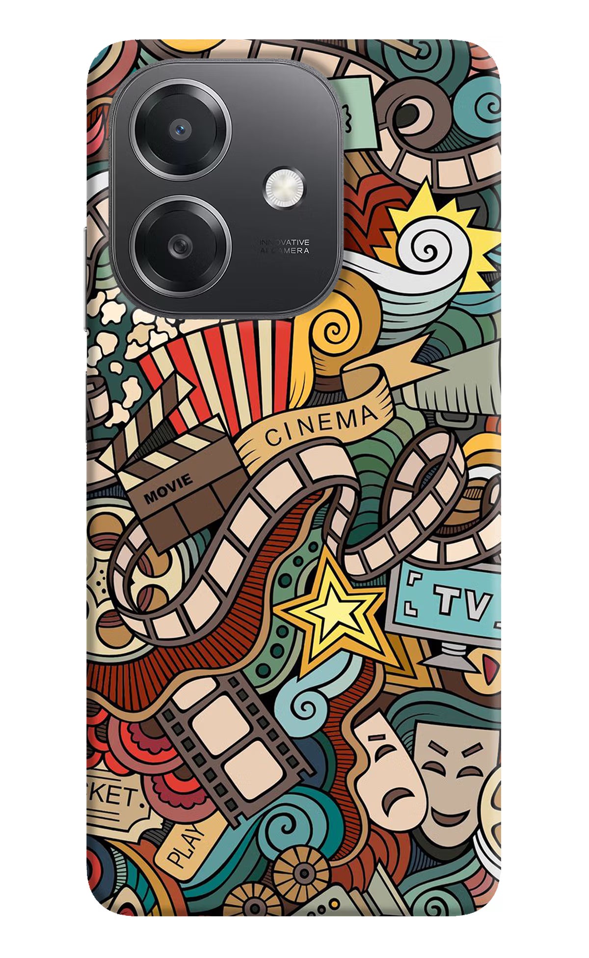 Cinema Abstract OPPO A3x Hard Case Back Cover by Casekaro