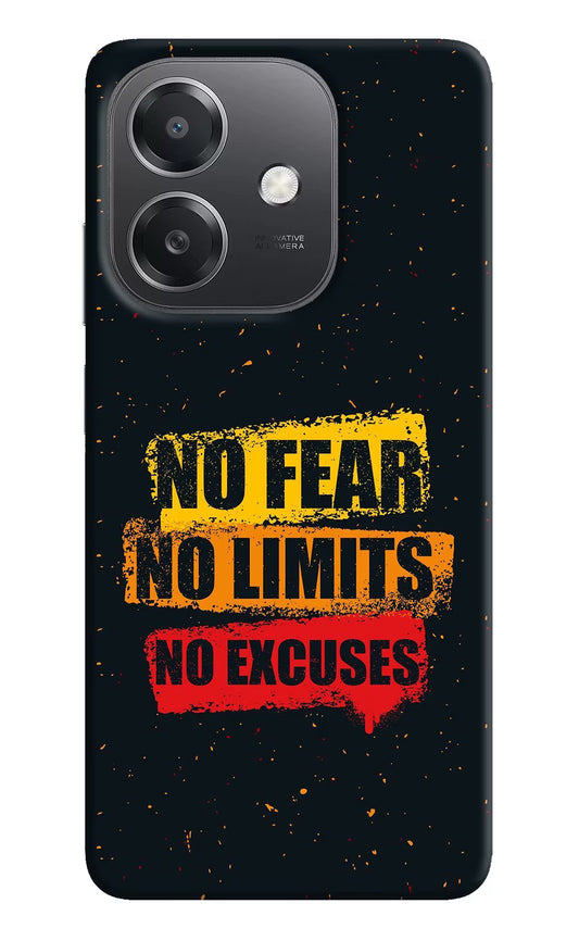 No Fear No Limits No Excuse OPPO A3x Hard Case Back Cover by Casekaro
