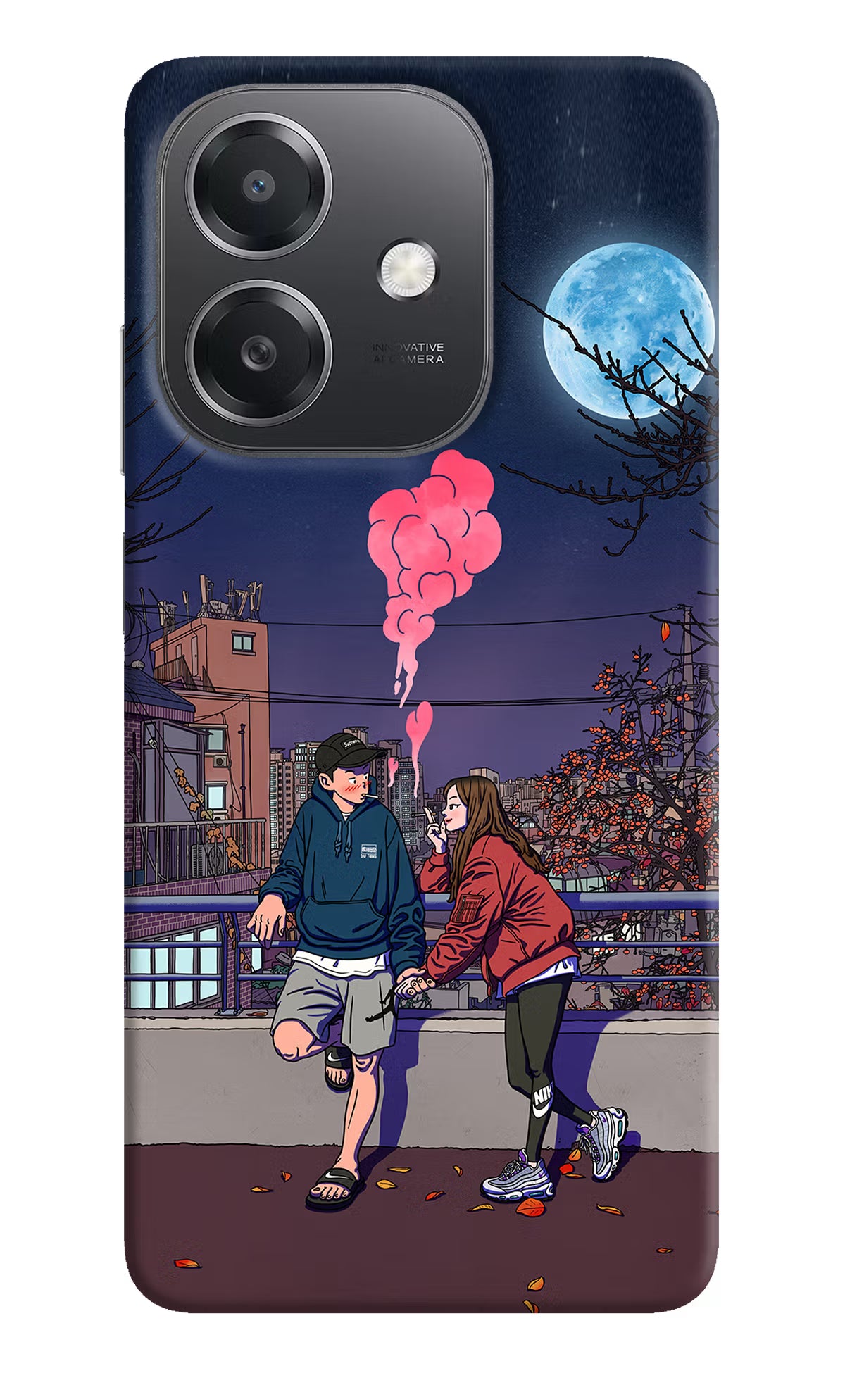 Chilling Couple OPPO A3x Hard Case Back Cover by Casekaro