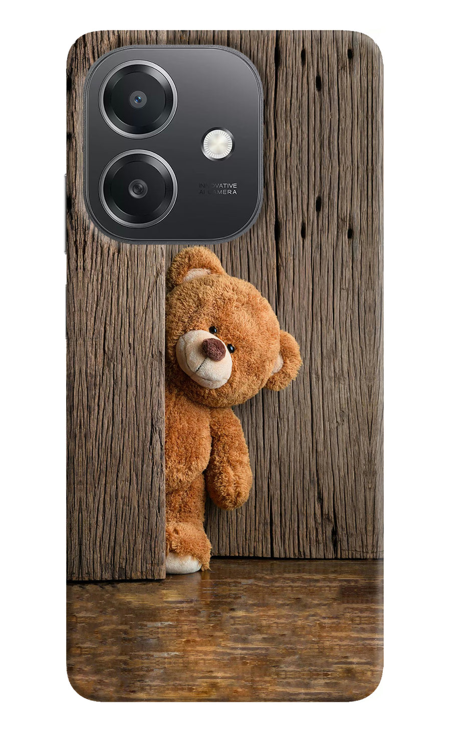 Teddy Wooden OPPO A3x Back Cover, Hard case