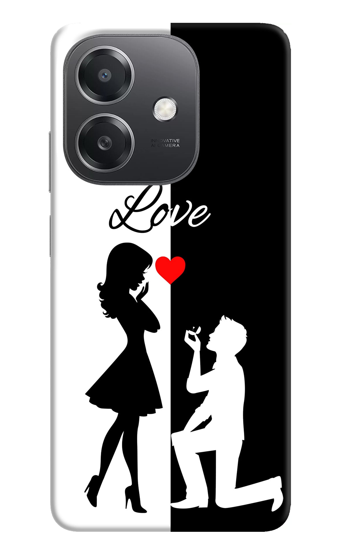 Love Propose Black And White OPPO A3x Back Cover