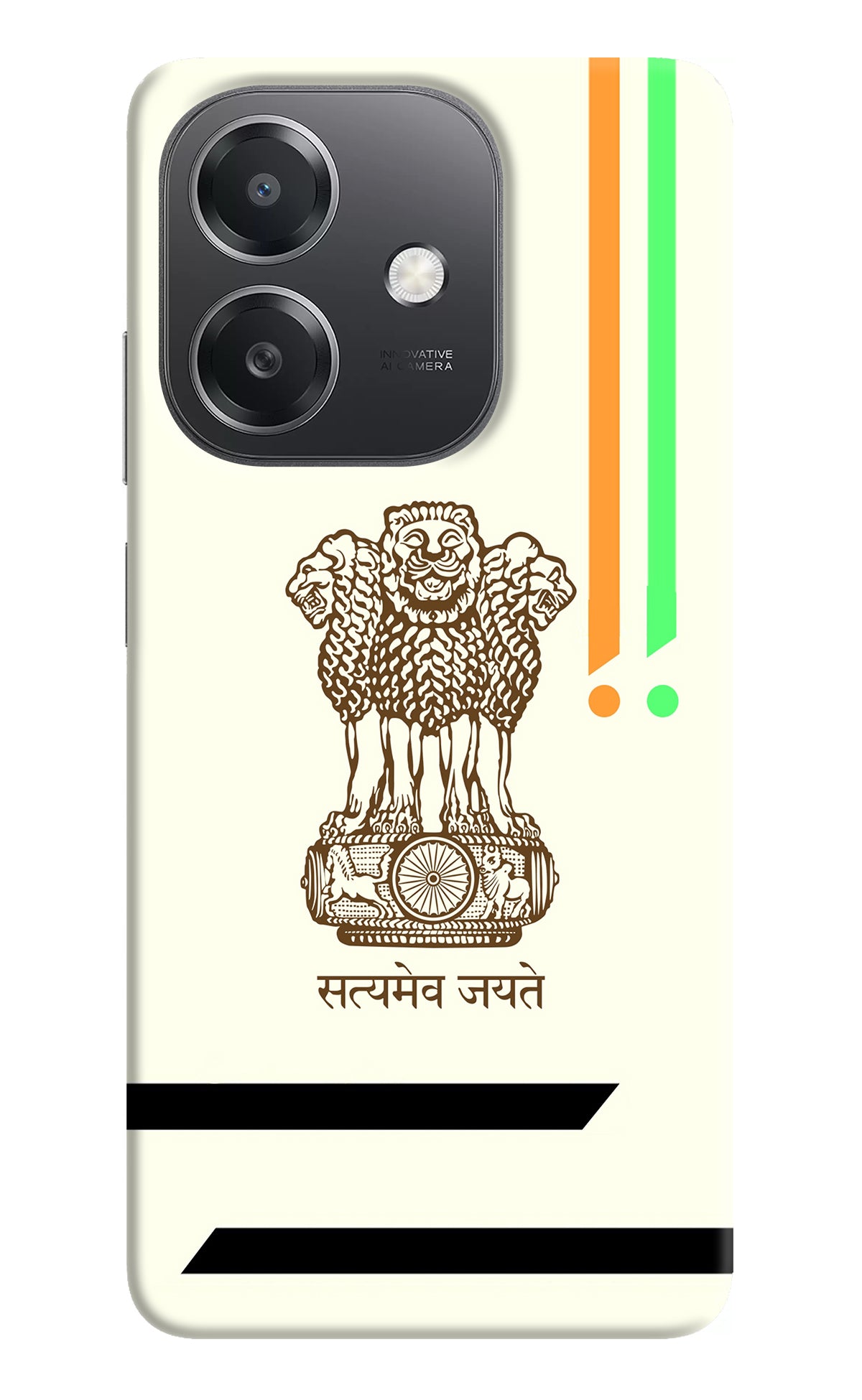 Satyamev Jayate Brown Logo OPPO A3x Back Cover