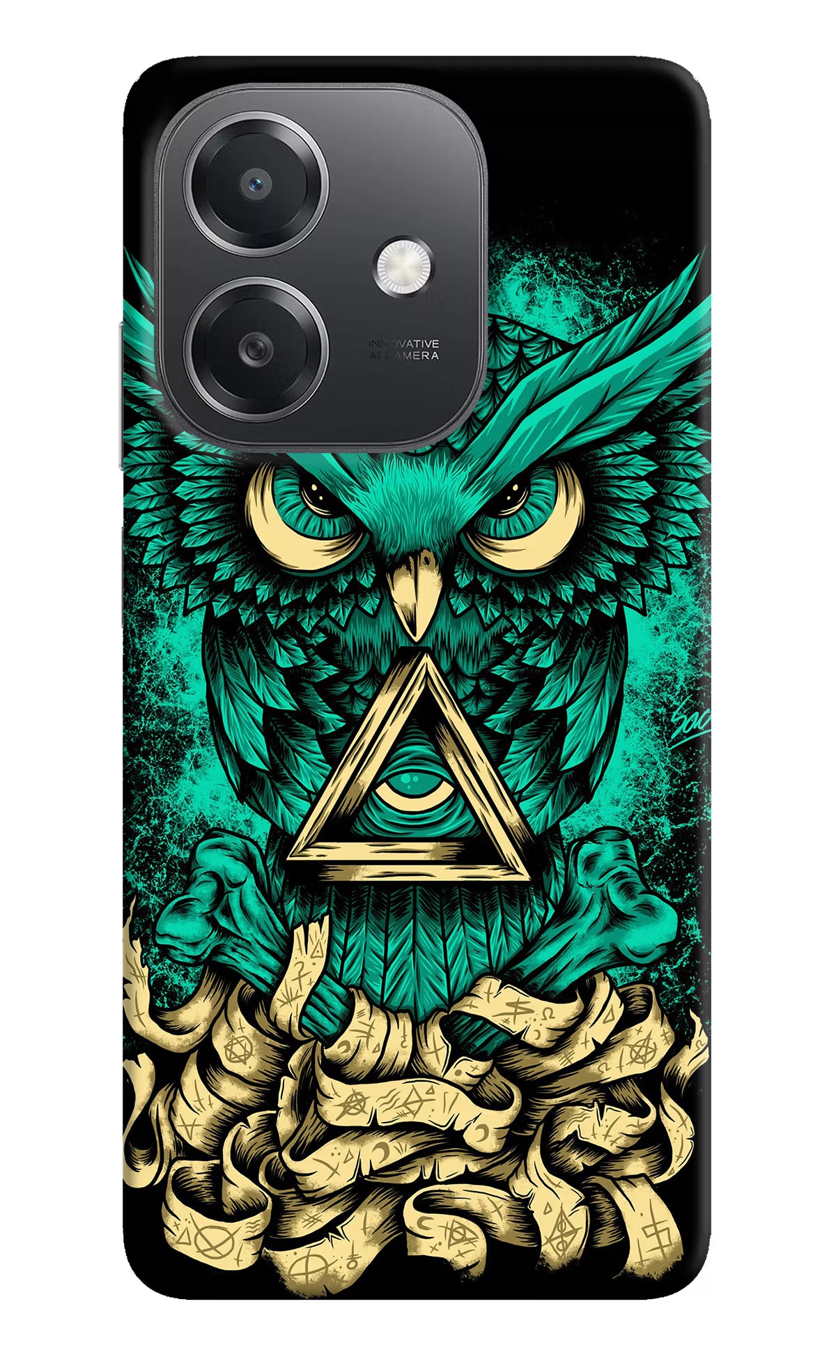 Green Owl OPPO A3x Hard Case Back Cover by Casekaro