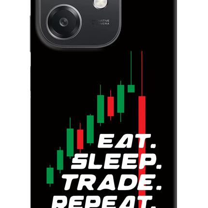 Eat Sleep Trade Repeat OPPO A3x Hard Case Back Cover by Casekaro