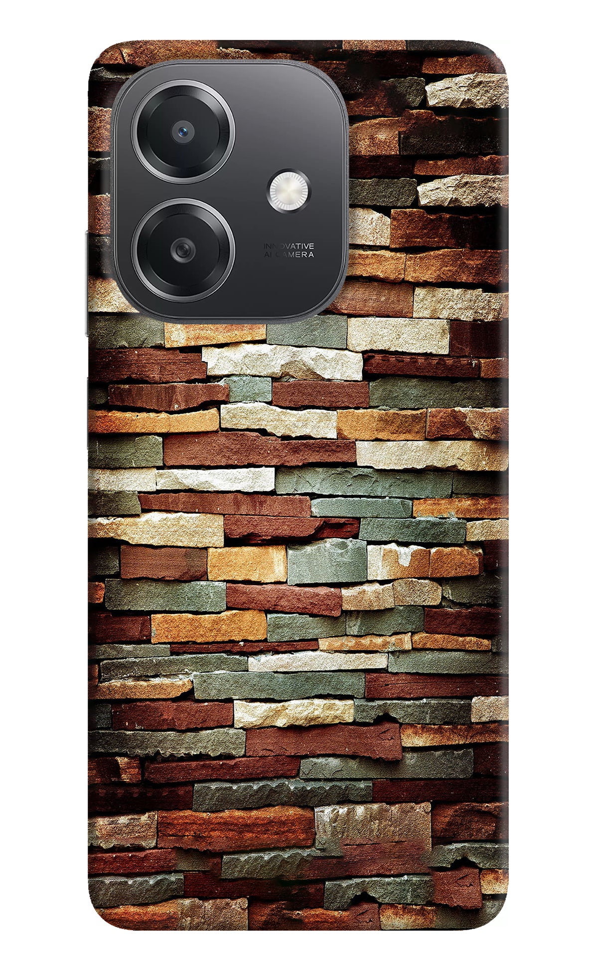 Bricks Pattern OPPO A3x Back Cover