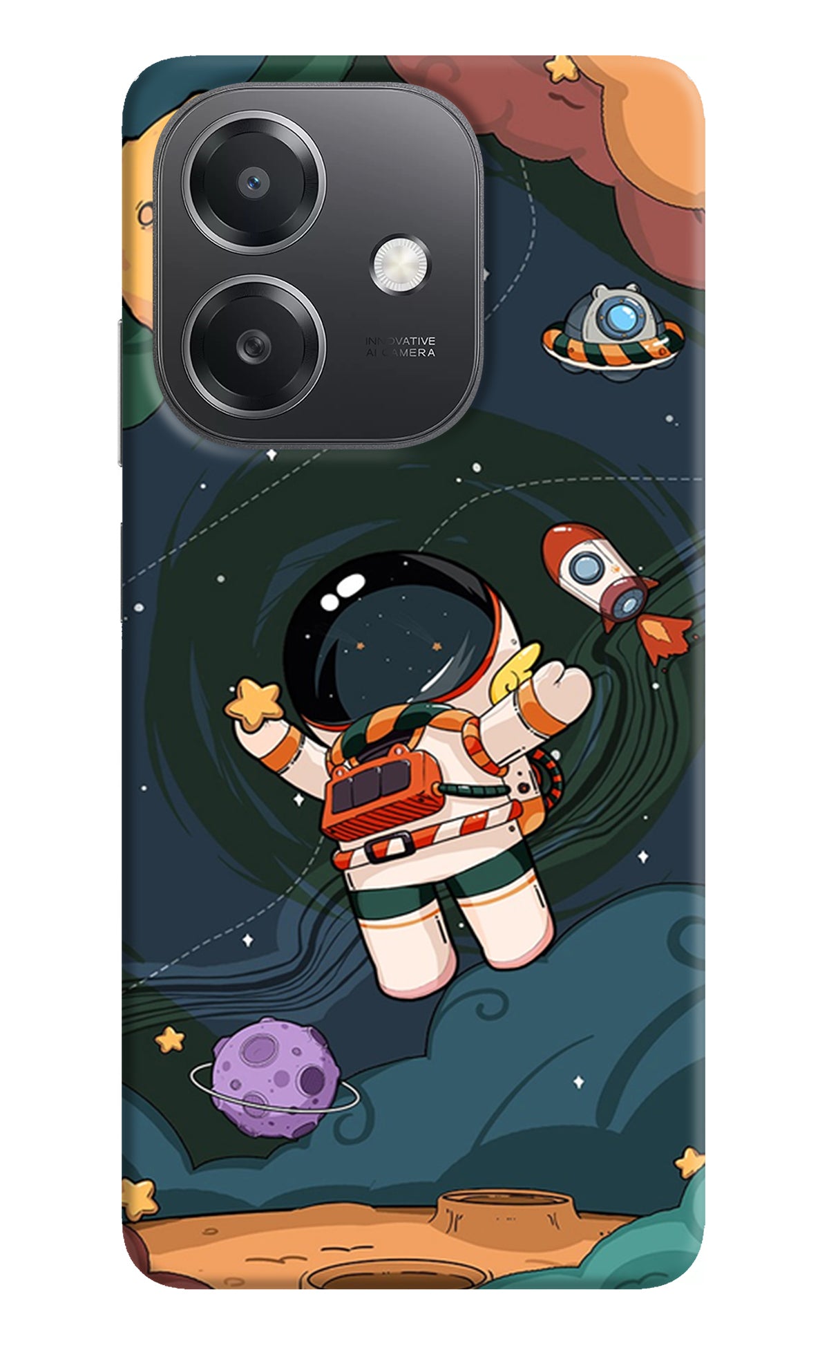 Cartoon Astronaut OPPO A3x Back Cover