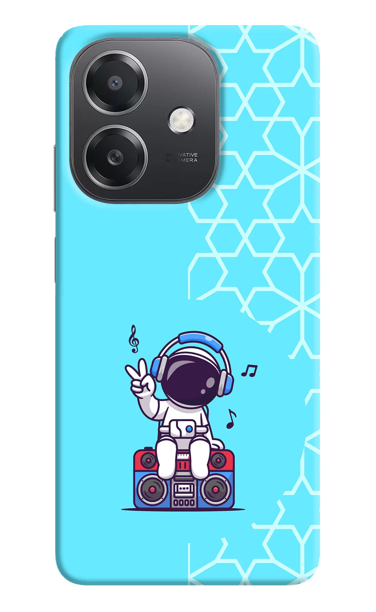 Cute Astronaut Chilling OPPO A3x Hard Case Back Cover by Casekaro