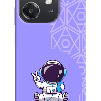 Cute Astronaut Chilling OPPO A3x Hard Case Back Cover by Casekaro