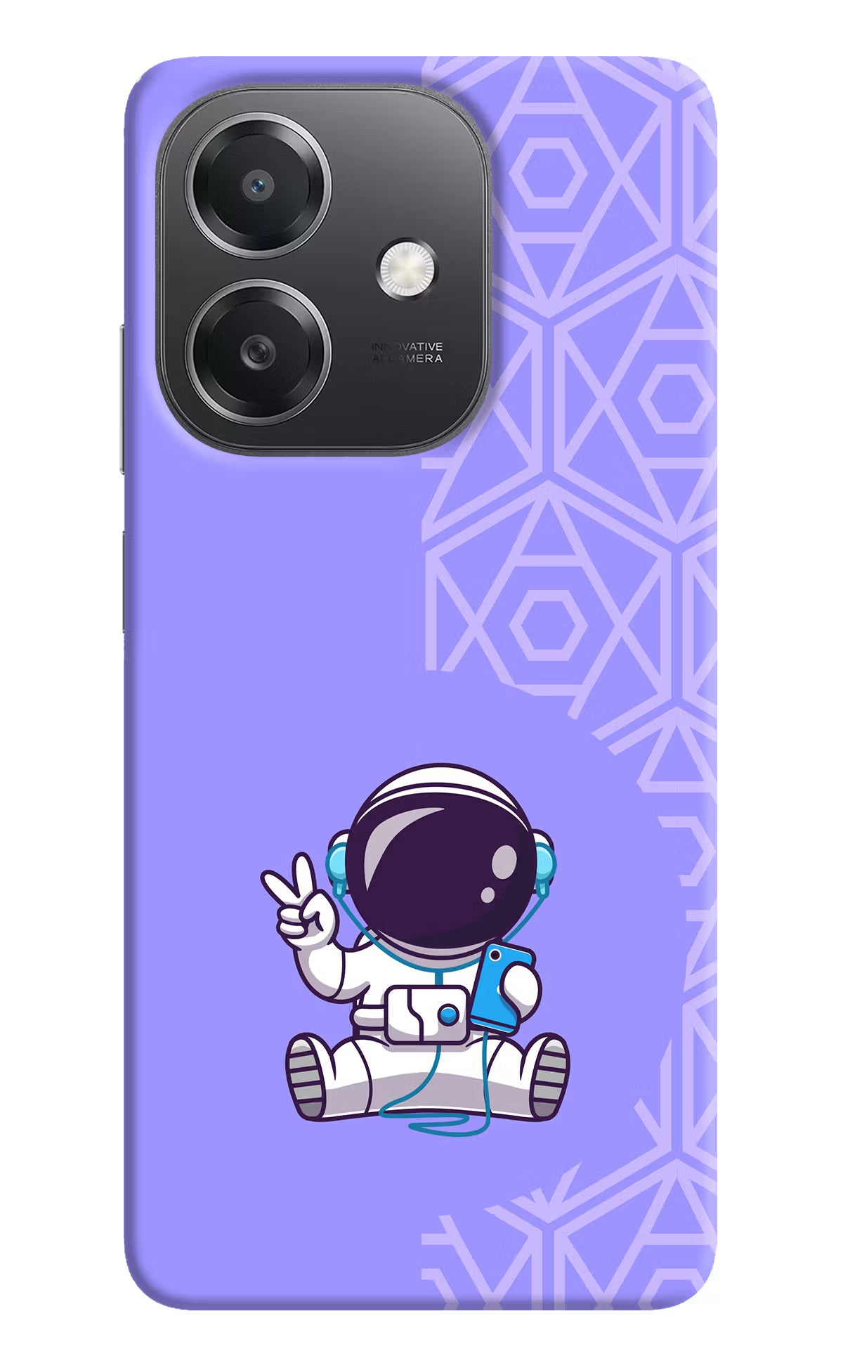 Cute Astronaut Chilling OPPO A3x Hard Case Back Cover by Casekaro
