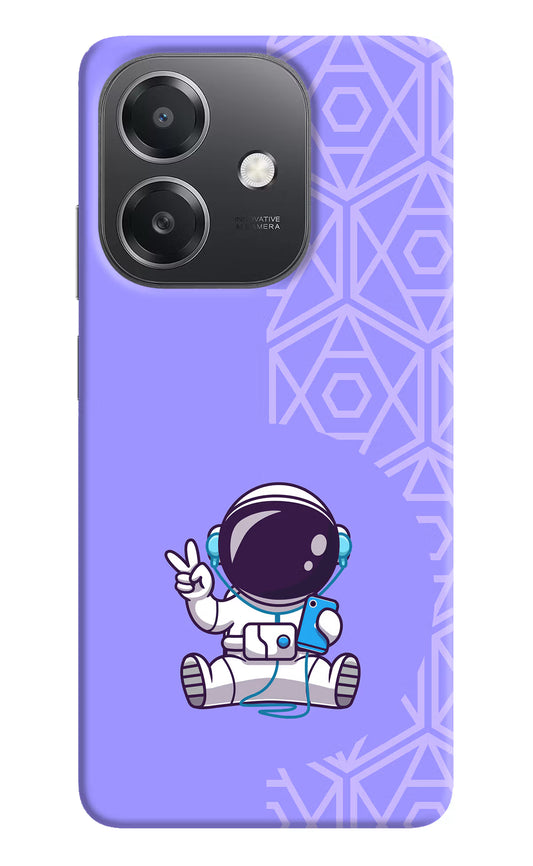 Cute Astronaut Chilling OPPO A3x Hard Case Back Cover by Casekaro