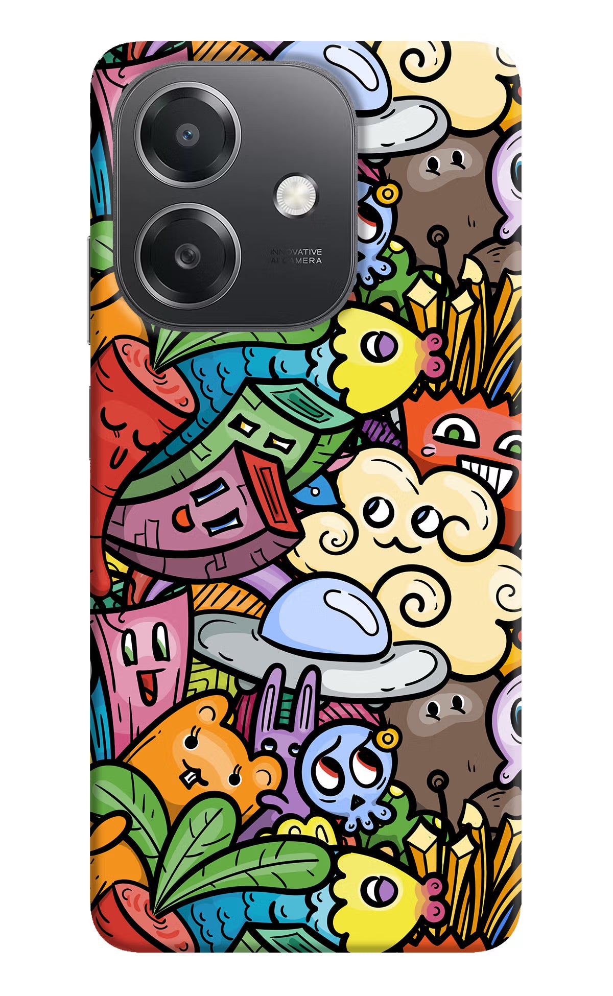 Veggie Doodle OPPO A3x Hard Case Back Cover by Casekaro