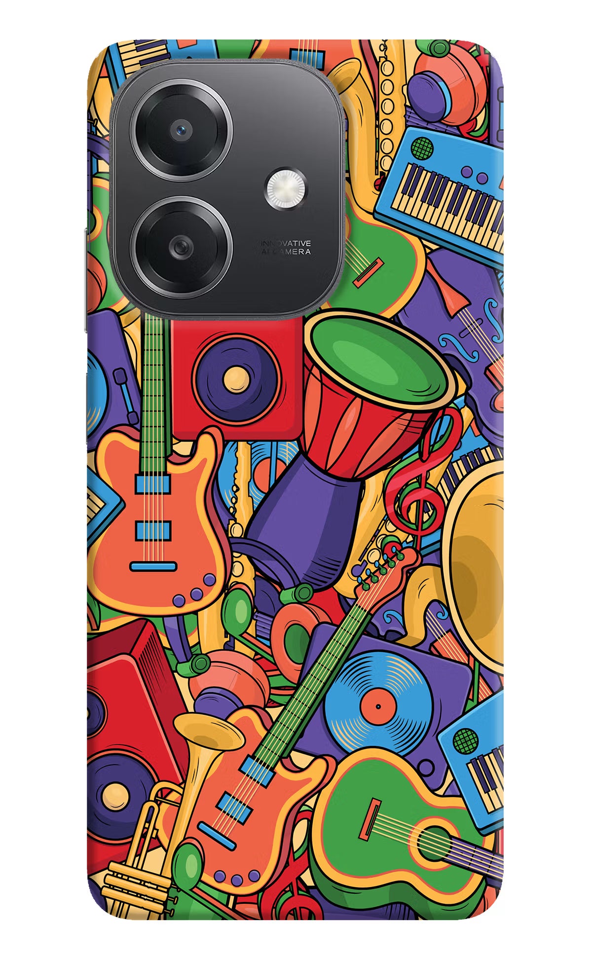 Music Instrument Doodle OPPO A3x Hard Case Back Cover by Casekaro