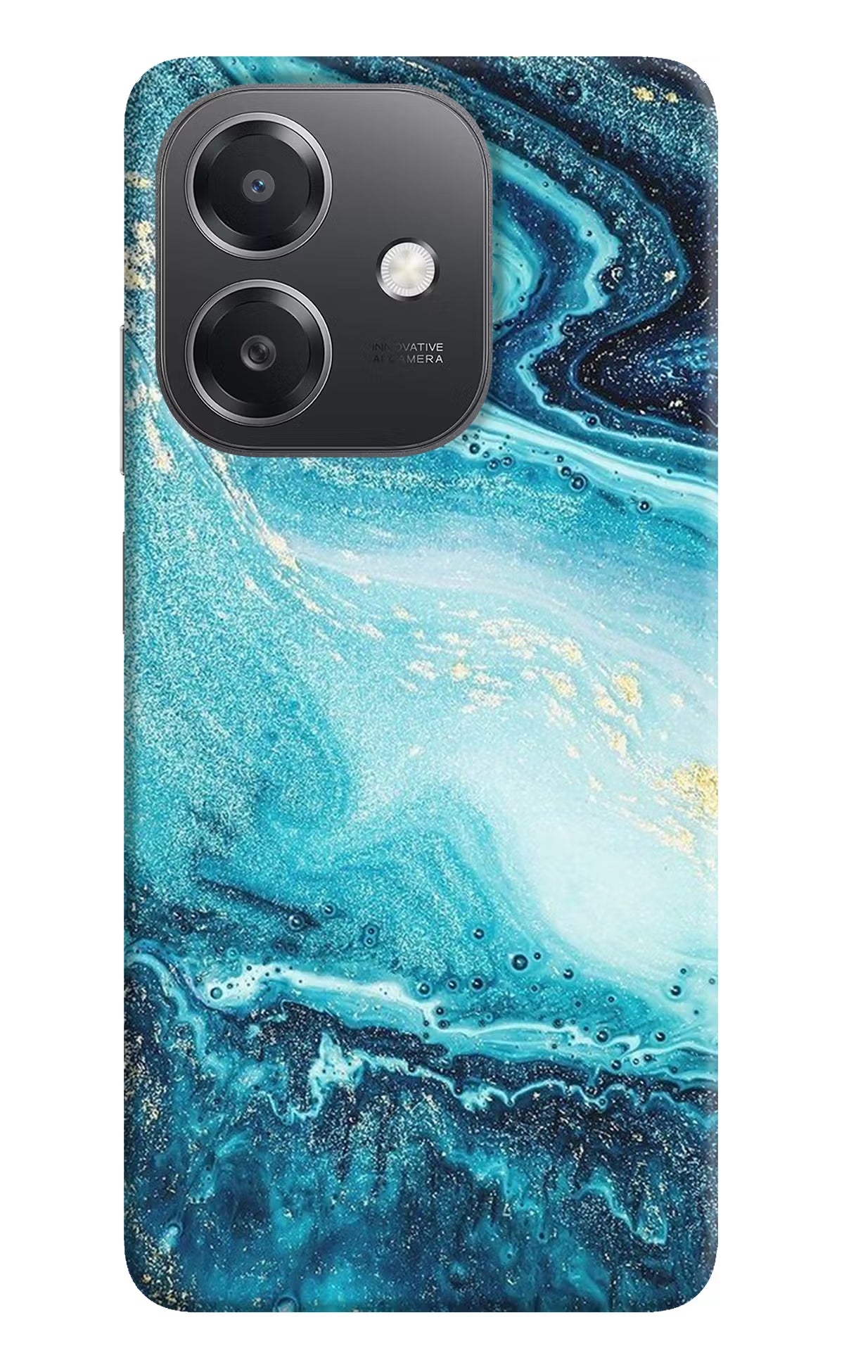 Blue Glitter Marble OPPO A3x Hard Case Back Cover by Casekaro