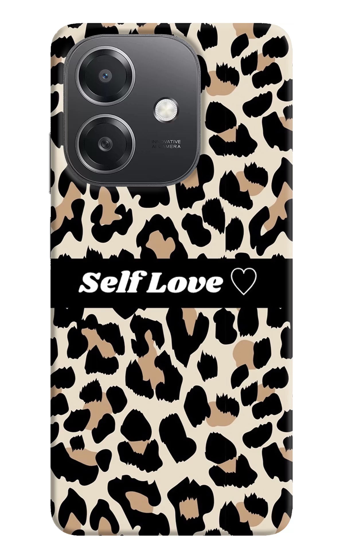 Leopard Print Self Love OPPO A3x Hard Case Back Cover by Casekaro