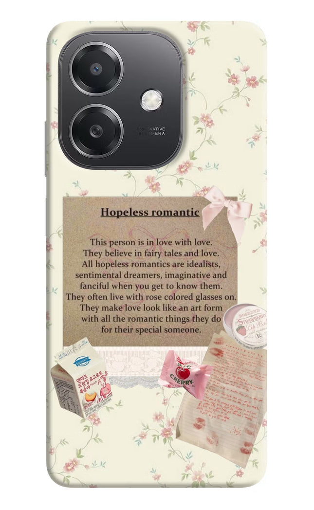 Hopeless Romantic OPPO A3x Hard Case Back Cover by Casekaro