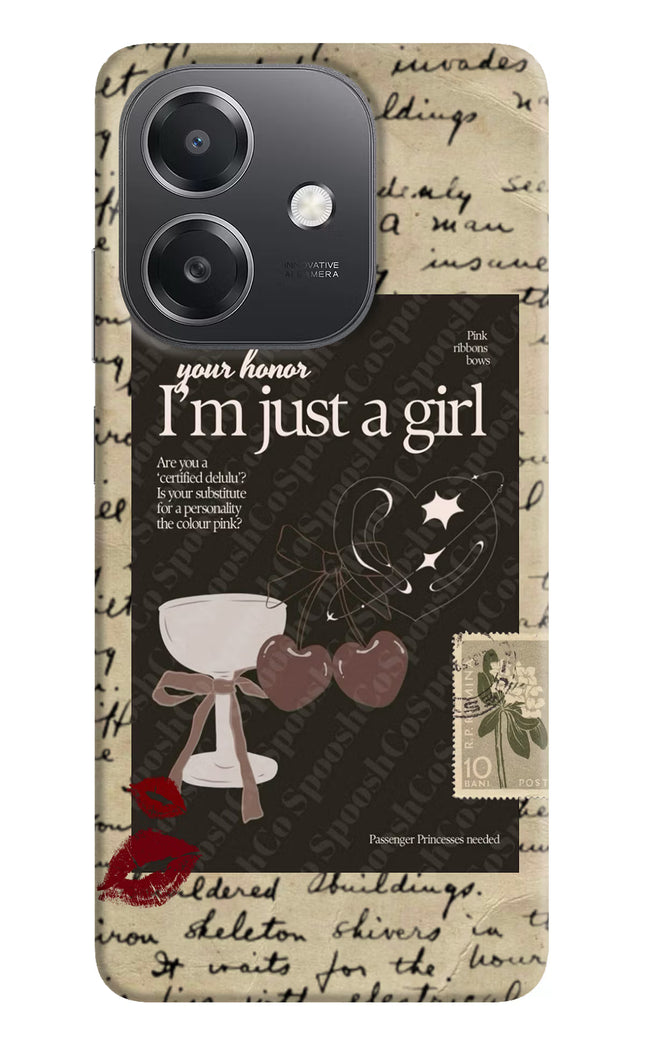 I am just a girl OPPO A3x Hard Case Back Cover by Casekaro