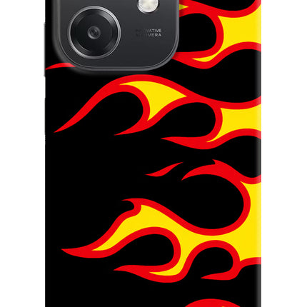 Side Sweep Flames OPPO A3x Hard Case Back Cover by Casekaro