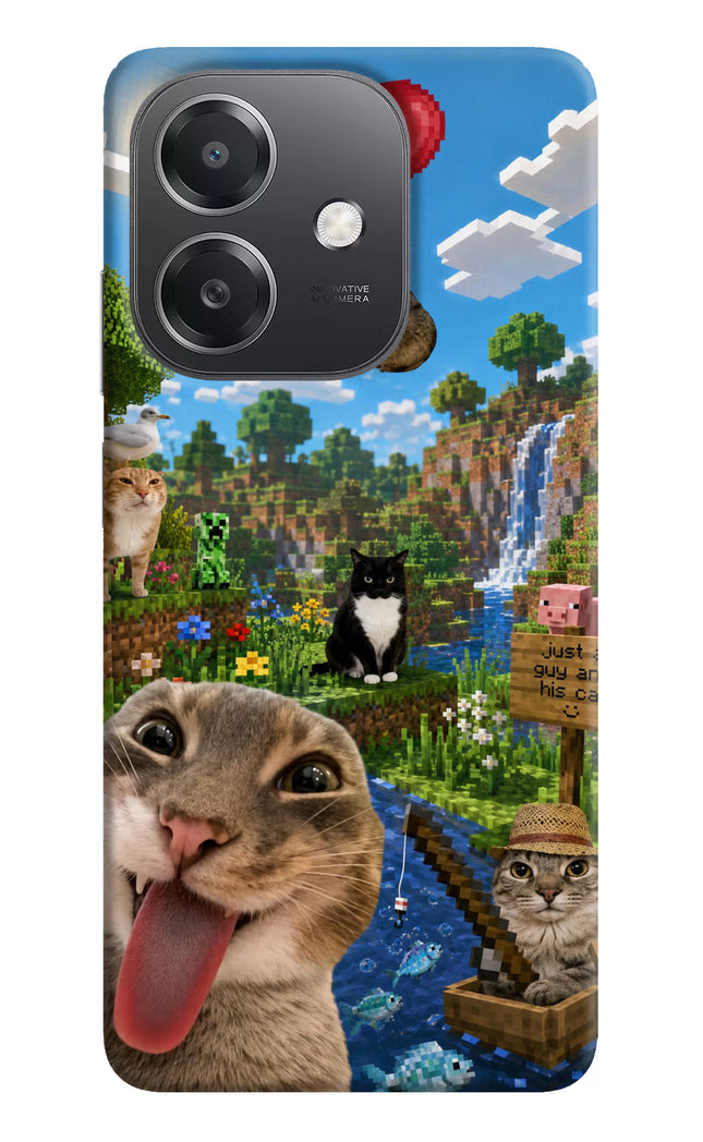 Minecraft Cat Chaos OPPO A3x Hard Case Back Cover by Casekaro