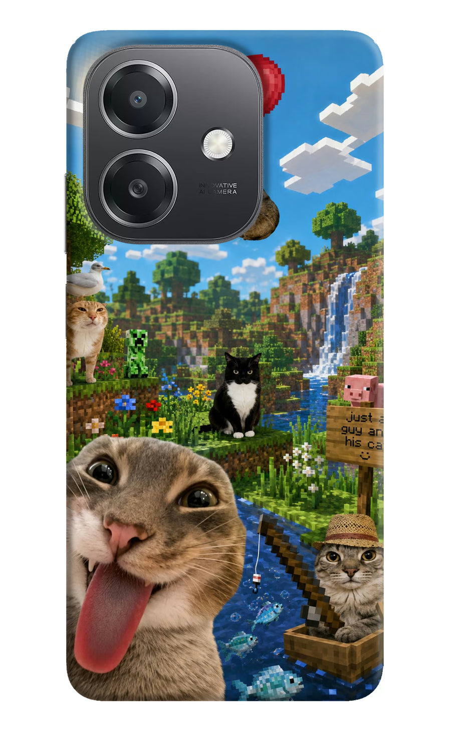 Minecraft Cat Chaos OPPO A3x Back Cover, Hard case