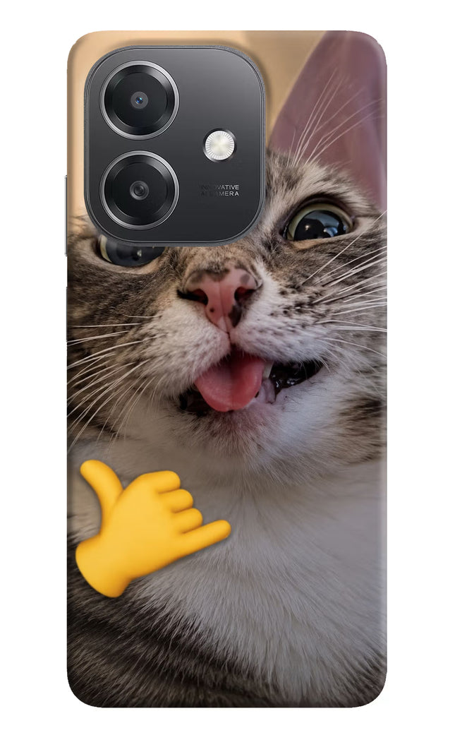Silly Cat Call OPPO A3x Hard Case Back Cover by Casekaro