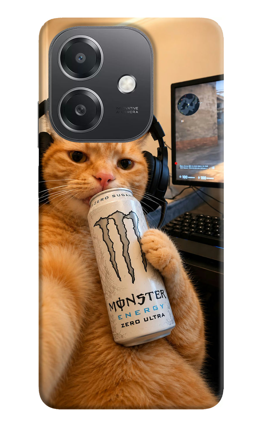 Gamer Cat Energy OPPO A3x Back Cover, Hard case
