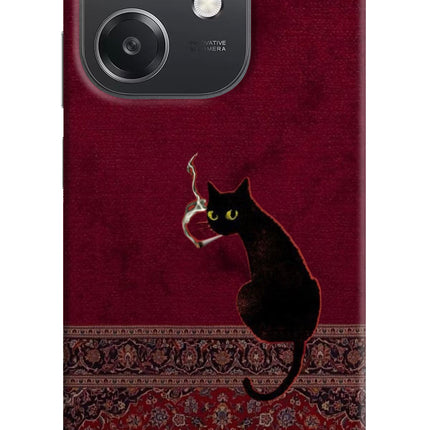 Midnight Cat OPPO A3x Hard Case Back Cover by Casekaro