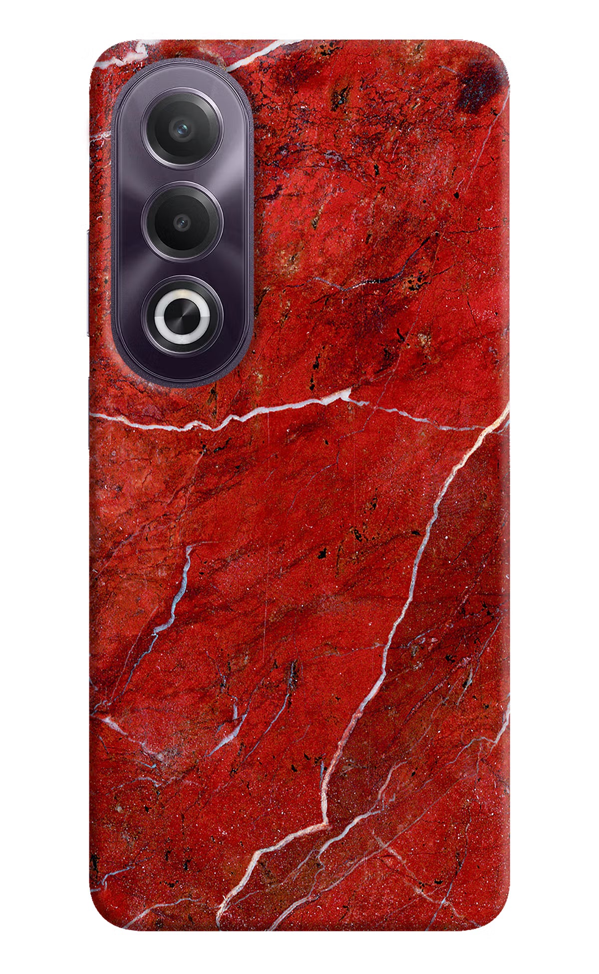 Red Marble Design OPPO K12x Hard Case Back Cover by Casekaro