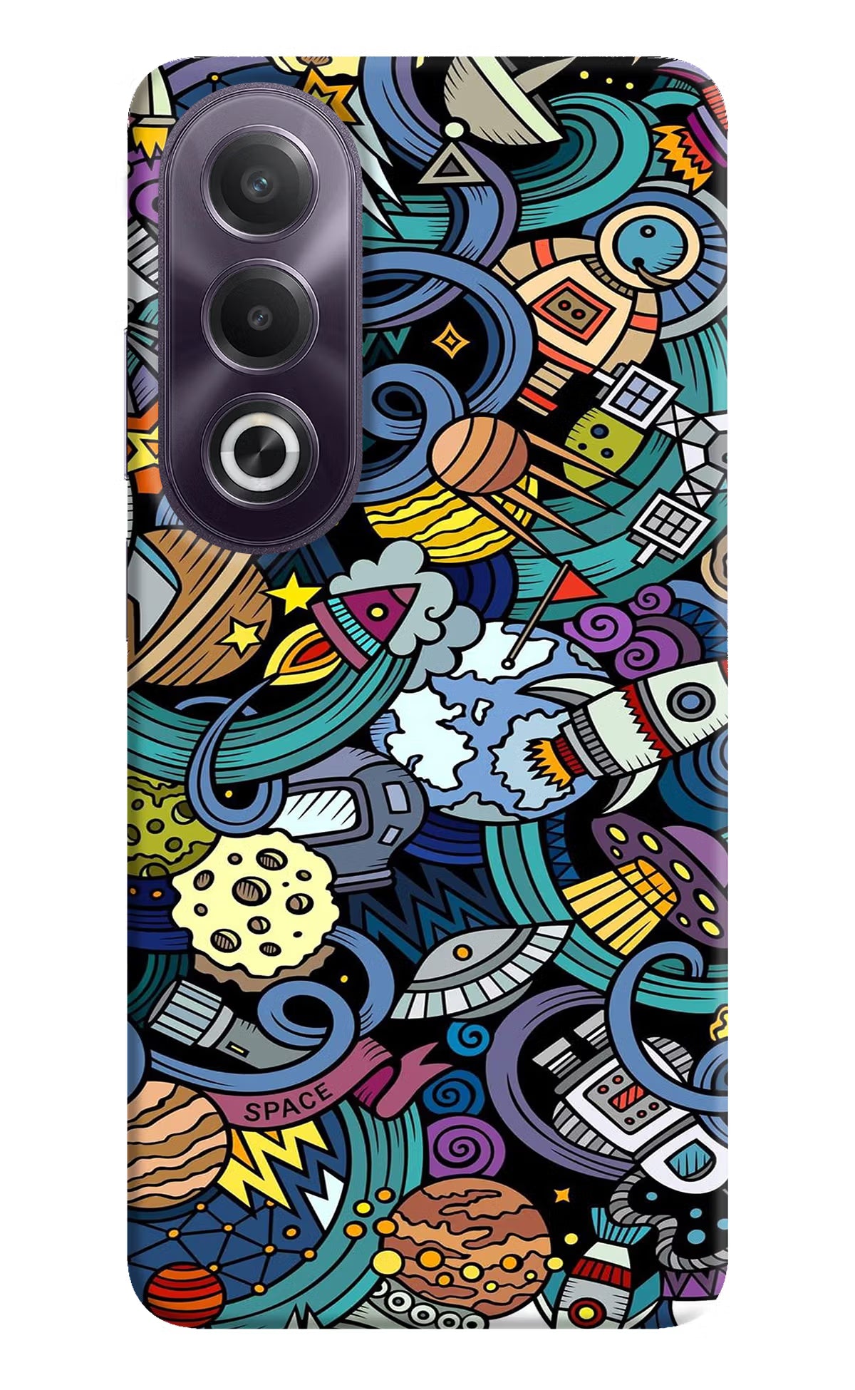 Space Abstract OPPO K12x Hard Case Back Cover by Casekaro