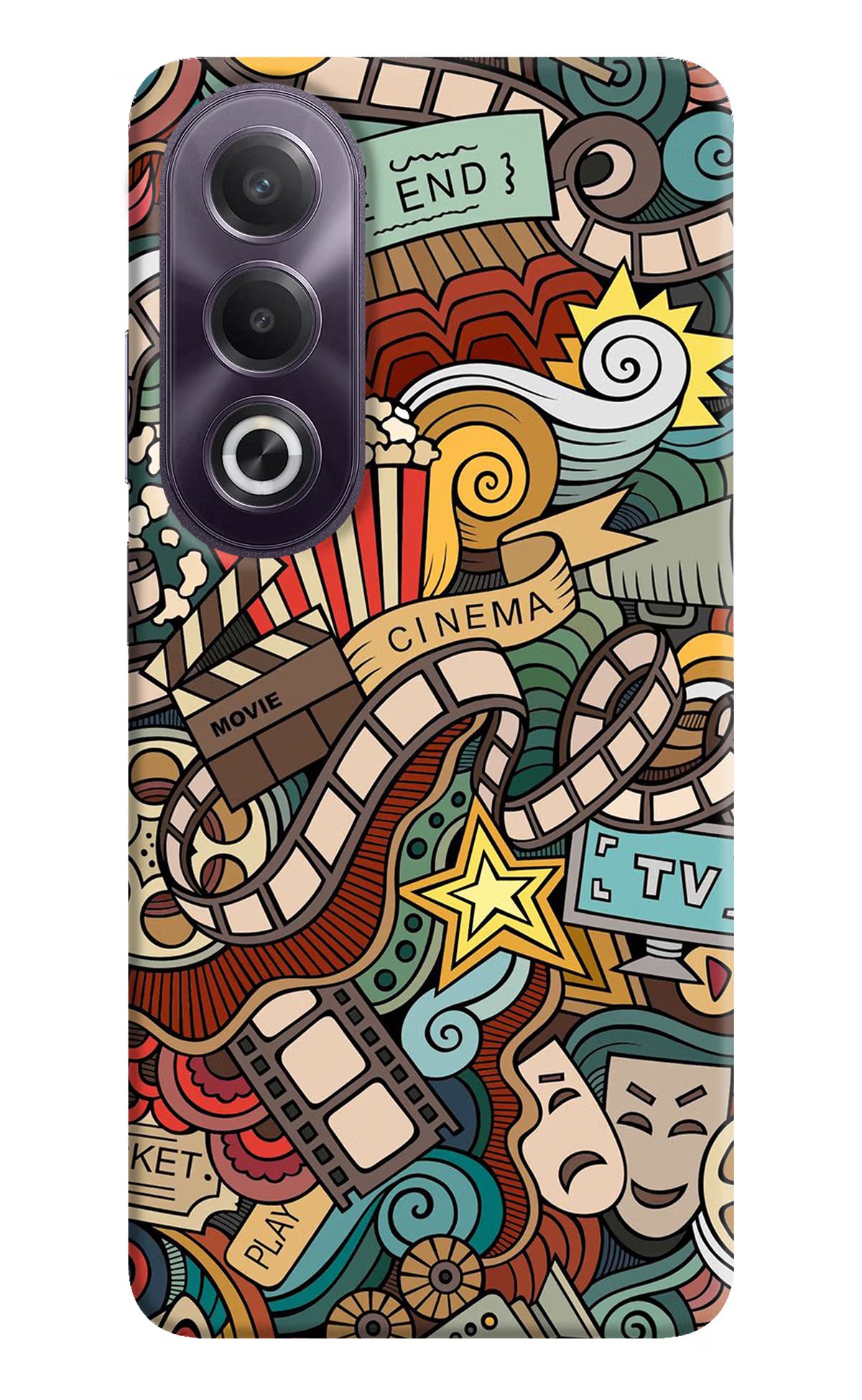 Cinema Abstract OPPO K12x Hard Case Back Cover by Casekaro